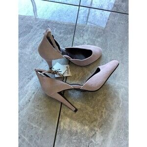 Zara Shoes Womens Size EU 38 Pink Suede Look Ankle Strap Stiletto Pumps Airfit